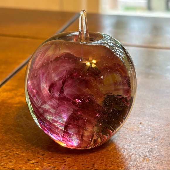 VTG Kerry Glass Purple Plum Apple Ireland Paperweight Swirl NOS - Picture 3 of 14
